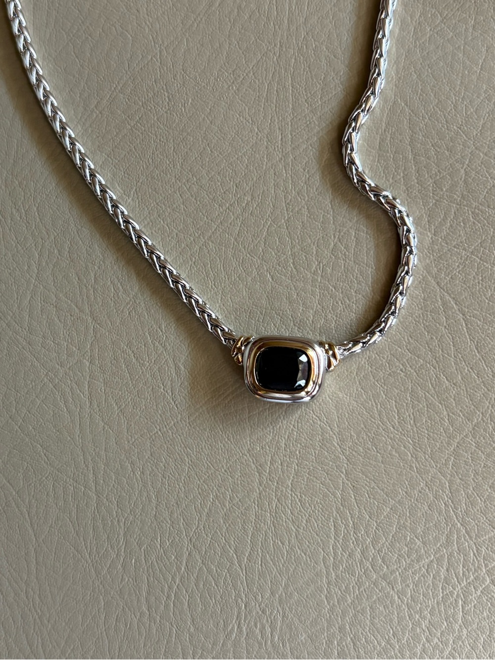 John Medeiros Two-Tone Black Gemstone 
Necklace